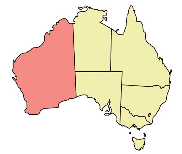 نقشه استرالیای غربی